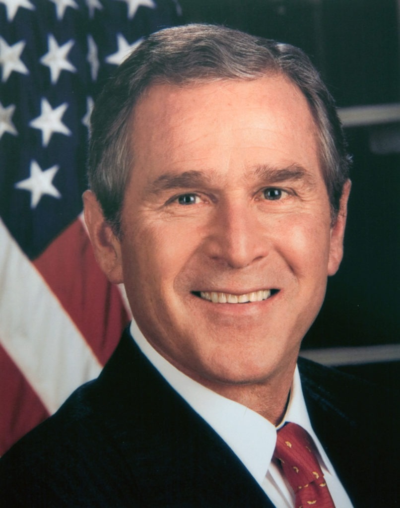 Washington, DC -- The official portrait of President G.W. Bush - the 43rd president of the United States. White House Photo, digital copy of printed photograph