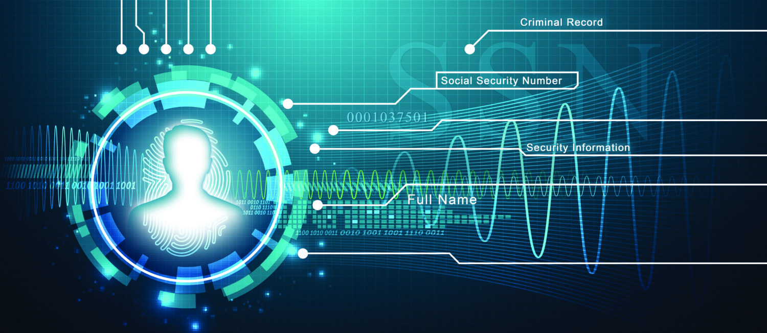 Abstract technology background.Security system concept with fingerprint Letter P sign.Vector illustration