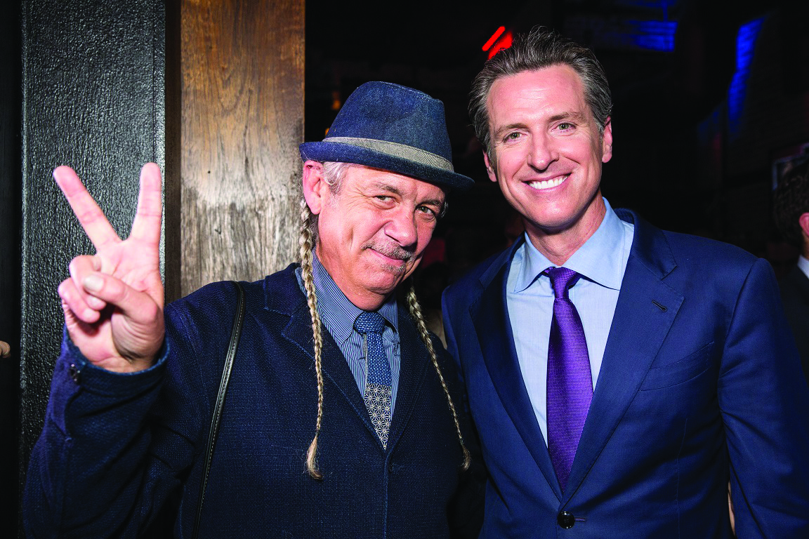 Harborside co-founder Steve DeAngelo (left) with California Lt. Governor Gavin Newsom. Photo by Jamie Soja. 